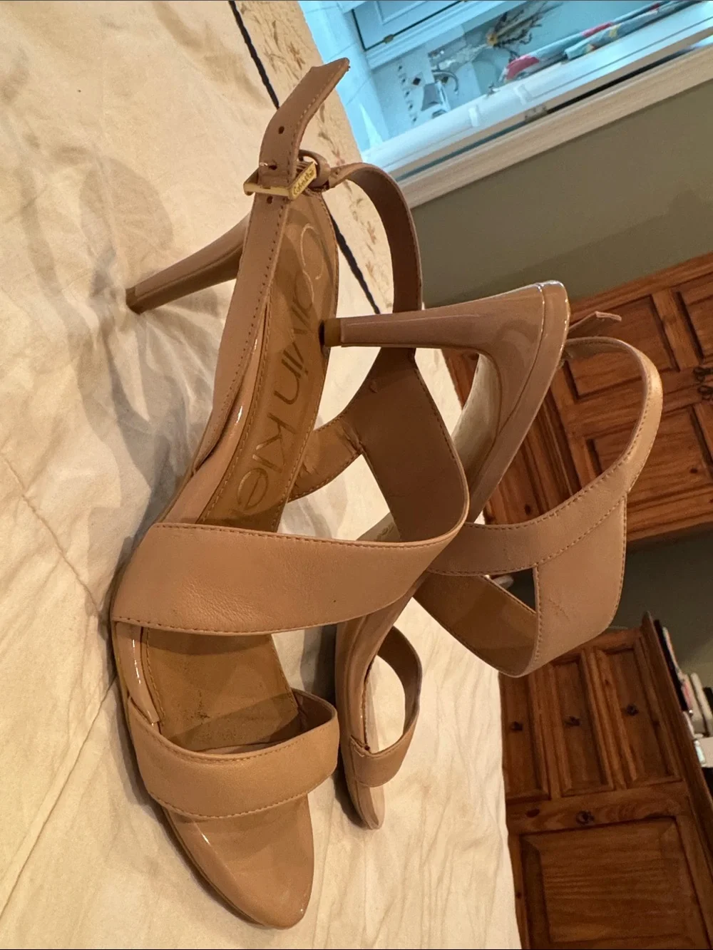 Calvin Klein Nude Slingback Heels